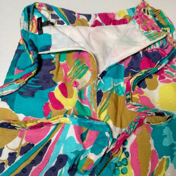 J Crew Skirt Outfit Size 0 P Petite Pink Blue Floral Halter Ruffled Blue Pink - Picture 11 of 16